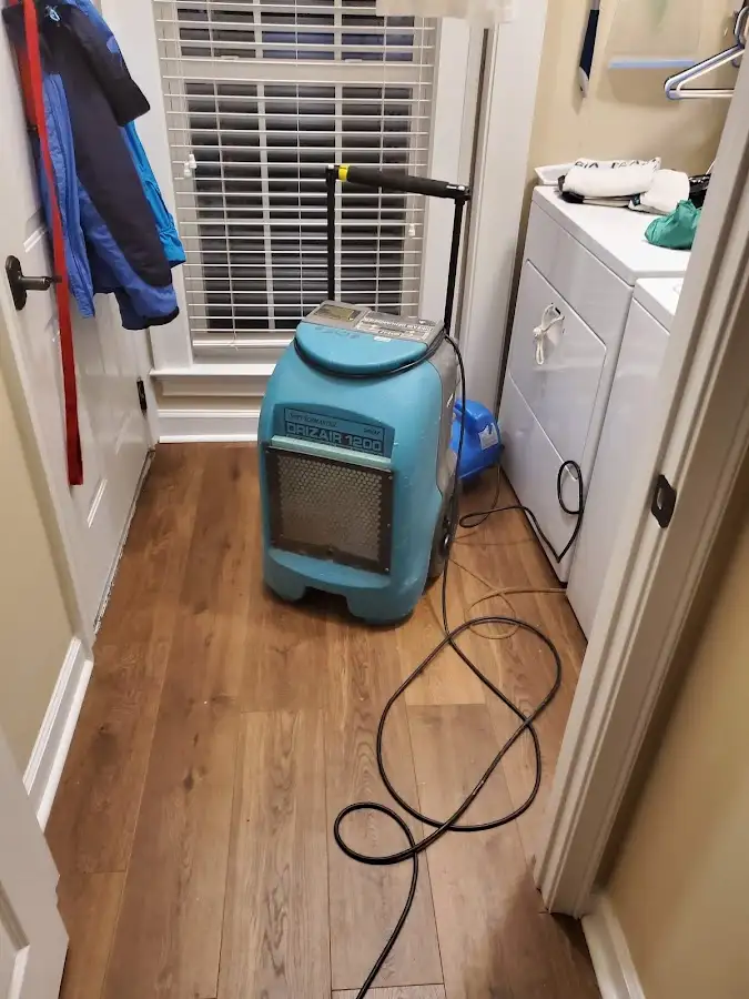 Commercial dehumidifier deployed for Flood Damage Cleanup in Dunbar